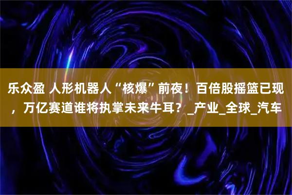 乐众盈 人形机器人“核爆”前夜！百倍股摇篮已现，万亿赛道谁将执掌未来牛耳？_产业_全球_汽车